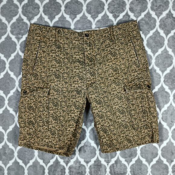 Levis Shorts Men Size 38 Brown ACE Cargo Camo Canvas Utility Outdoor *White Tab - Picture 1 of 11